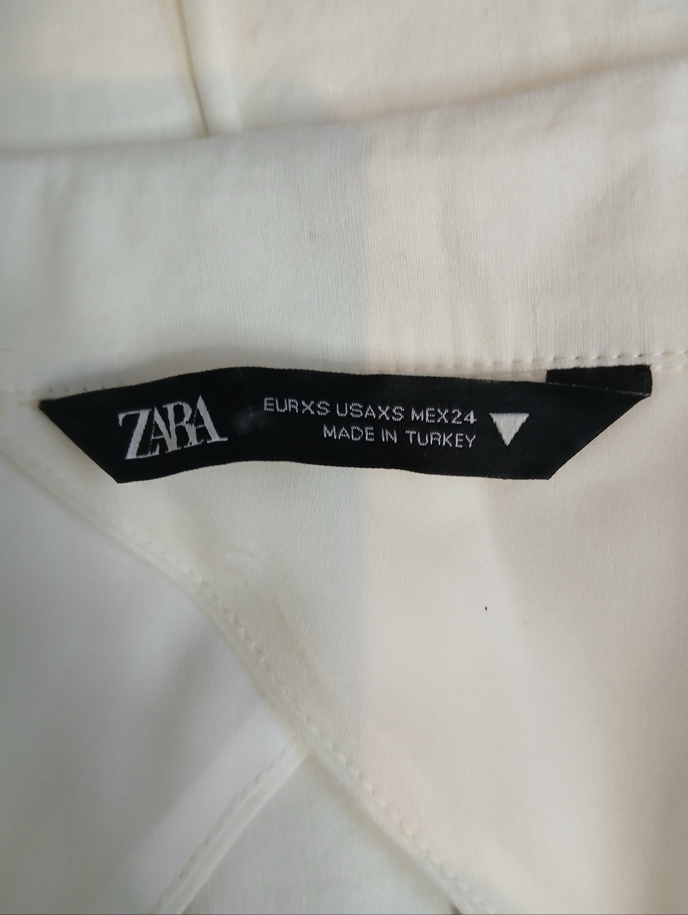 Zara Linen Blend Ivory Cream Cut Out Open Back Ruched Mini Shirt Dress Size XS - Picture 7 of 9